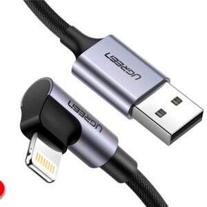 Cáp sạc lightning bẻ góc 90 độ dài 1m Ugreen 60521 dùng cho iphone, ipad