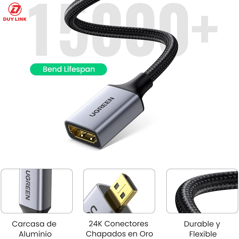 Cap chuyen Micro HDMI to HDMI 2.0 Ugreen10553 ho tro 4K 4