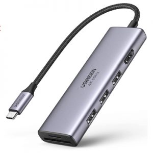 Hub USB Type C 6 in 1 to HDMI, USB 3.0, đọc thẻ SD/TF Ugreen 60383
