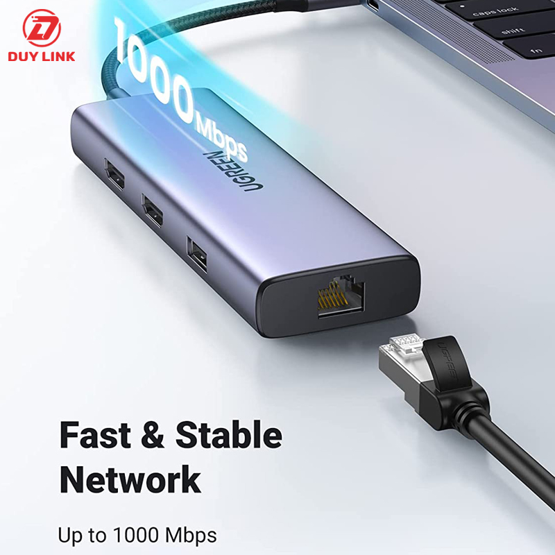 Hub USB Type C to 2 HDMI USB Lan Gigabit sac PD 60W doc the SD TF Ugreen 90119 5