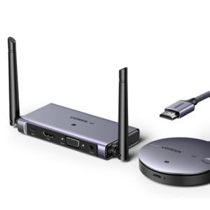 Bộ phát trình chiếu từ xa HDMI+VGA không dây 2.4/5Ghz 50m Ugreen 90909A hỗ trợ 4K@30hz hàng chính hãng