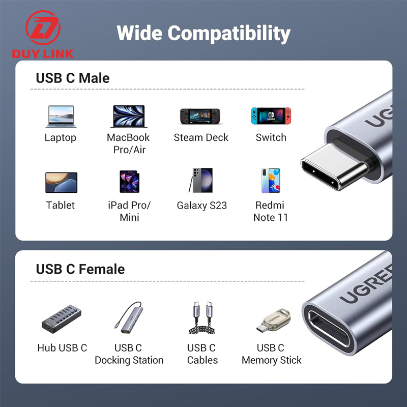 Cáp nối dài USB Type-C 3.1 GEN2 (Male/Female) dài 0,5m dây bọc dù Ugreen 80810 chính hãng 6 Cap noi dai USB Type C 3.1 GEN2 Male Female dai 05m day boc du Ugreen 80810 6