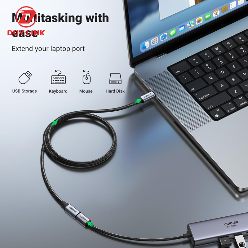 Cáp nối dài USB Type-C 3.1 GEN2 (Male/Female) dài 0,5m dây bọc dù Ugreen 80810 chính hãng 5 Cap noi dai USB Type C 3.1 GEN2 Male Female dai 05m day boc du Ugreen 80810 7