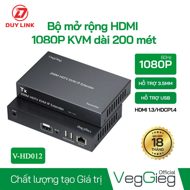 Bo Mo Rong HDMI 1080P KVM Dai 200 Met Ho Tro USB V HD012 3 1 1