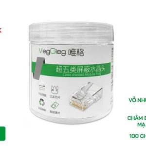 Hạt mạng bọc nhựa RJ45 Cat6 100c VegGieg V-E008 chính hãng