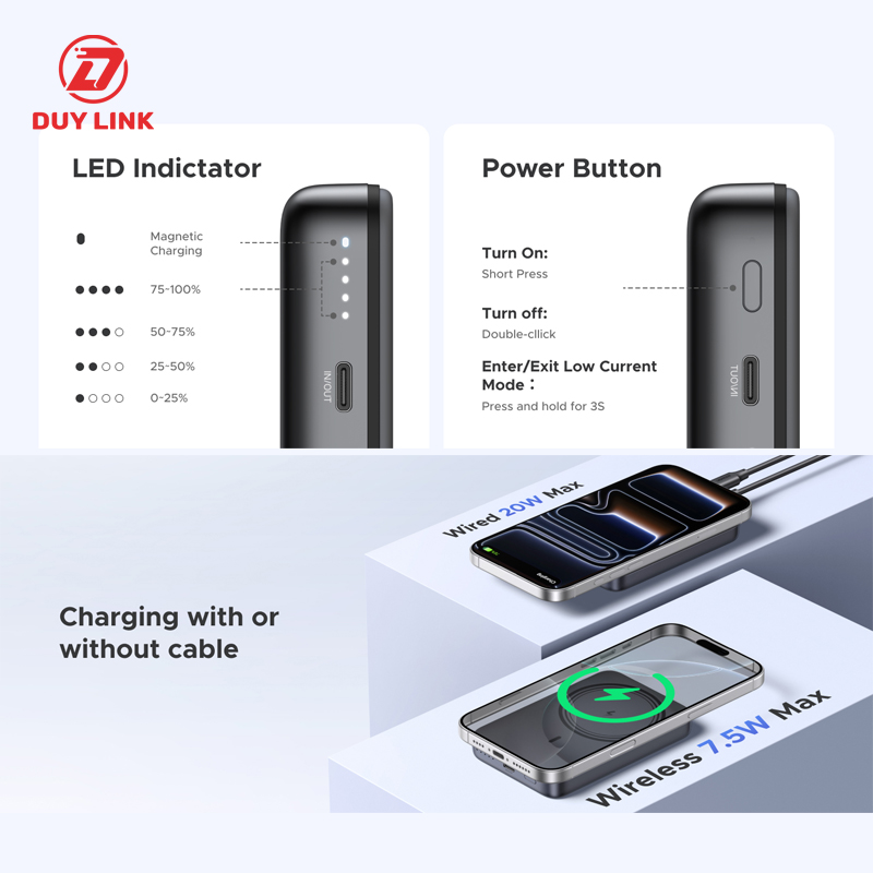 Pin sạc dự phòng không dây 10000mAh PD20W Magsafe Qi 7,5W Ugreen 25919 PB561chính hãng 2 Pin sac du phong khong day 10000mAh PD20W Magsafe Qi 75W Ugreen 25919 PB561 2