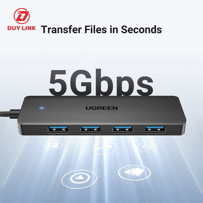 Bo Hub chia 4 cong USB A 3.0 toc 5Gbps cap dai 1M Ugreen 35574 CM219 1
