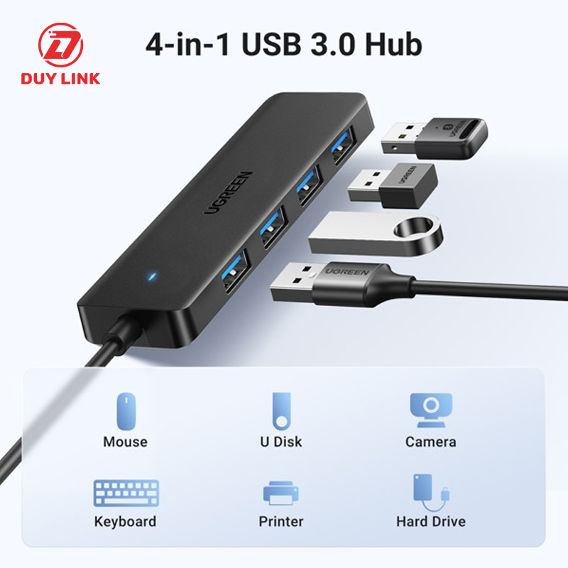 Bo Hub chia 4 cong USB A 3.0 toc 5Gbps cap dai 1M Ugreen 35574 CM219 2
