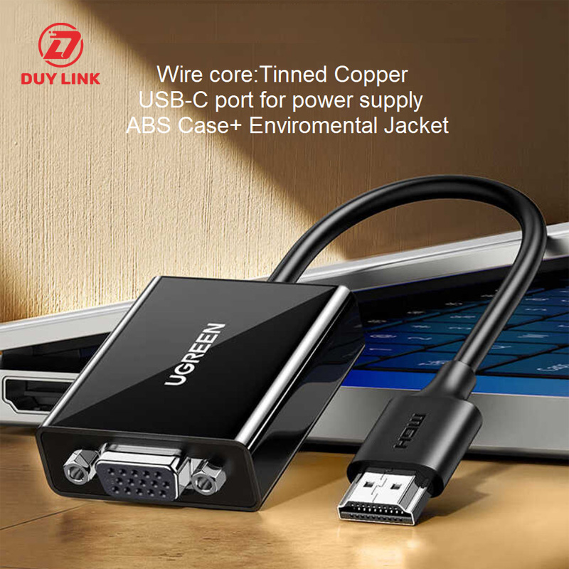 Cap chuyen doi HDMI sang VGA dai 20cm 1080p60hz Ugreen 90813 CM611 2