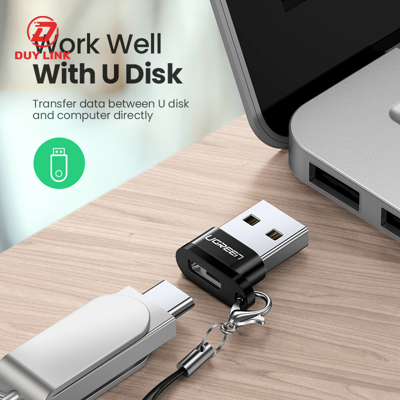 Dau chuyen doi USB Type A 2.0 sang Type C ho tro 480Mbps sac nhanh 18w du lieu Ugreen 50568 4