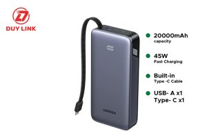 Sac du phong PD 45W Nexode 20000mAh 3 cong co cap USB C lien Ugreen 55988B